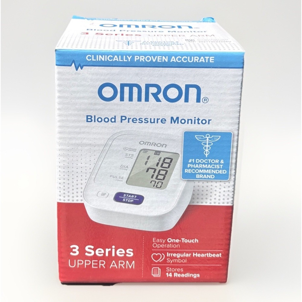 NEW Omron 3 Series Upper Arm Blood Pressure Monitor 14 Readings One Touch BP7100